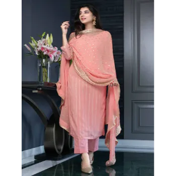 Breathable Designer Peach Kurtis