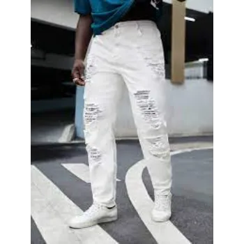 Fit N Fame Men Designer White Jeans