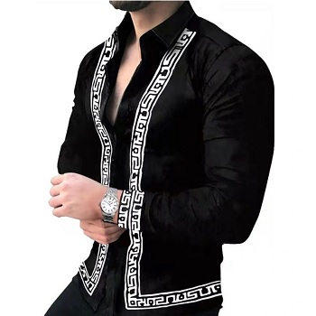 Black Color Designer Men Shirts