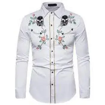 Skull Embroidery Design Shirt Manufacturer
