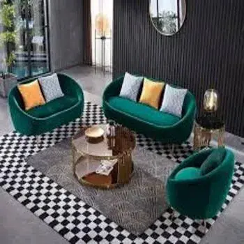 Modern Green Velvet Sofa Set 