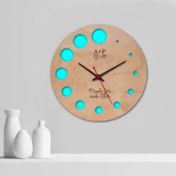 Wooden Engraved Designer Wall Clock