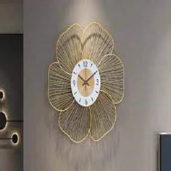 Artware lron Art Deco Golden Wall Clock