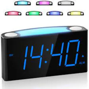  Alarm Clock for Bedrooms - 7 Color Night Light