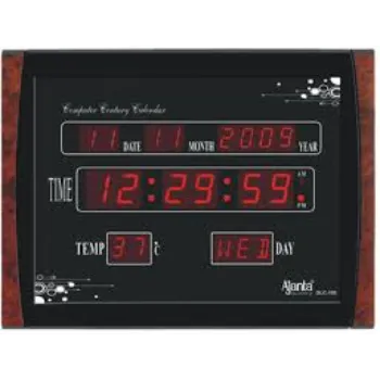 Ajanta Quartz Digital Red LED Rectangle Wall Clock