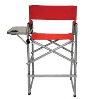 Red Director Chair With Side Shelf