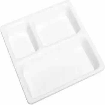 White Disposable Compartment Plate