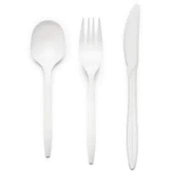 white Disposable Plastic Cutlery