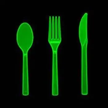 Green Disposable Plastic Cutlery