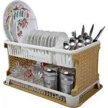 Plastic Draining Rack With 2 Tier 