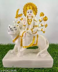 White Marble Durga Statue 