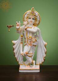 White Marble Krishna Statue