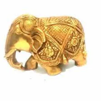  Golden Brass Elephant Statue
