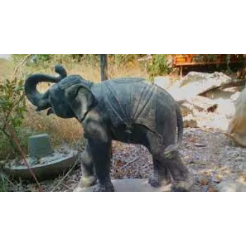  Black Stone Elephant Statue
