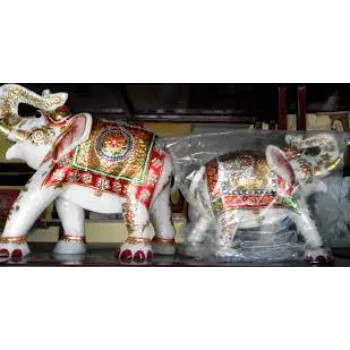  White Marble Elephant Statue