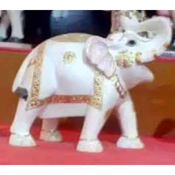 White Marble Elephant Statue