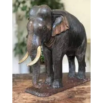19th Century Hand Carved Elephant
