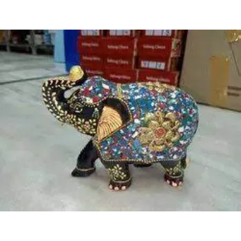 Hand Made Black  elephant Statue
