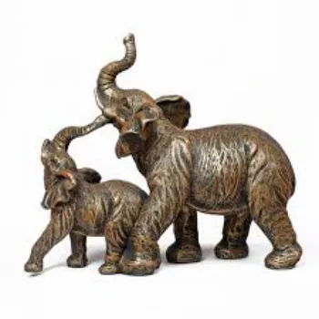  Tansha Quo Mom And Baby Elephant Statue