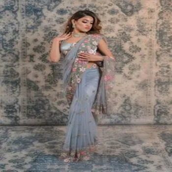Saphire Blue Elite Embroidery Sarees