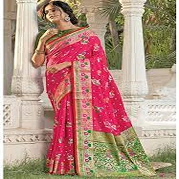 Classy Pink Ethnic Woven Saree