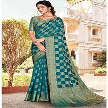Stylish Blue Ethnic Woven Saree