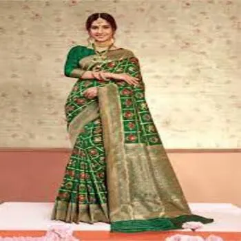 Green Ethnic Woven Sarees