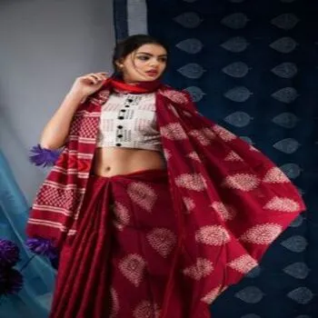 Handblock Print Ethnic Woven Sarees