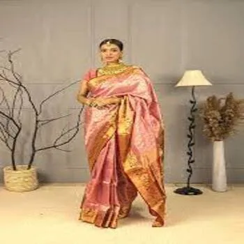 Ethnic Kanjivaram Woven Saree With Zari Weaving