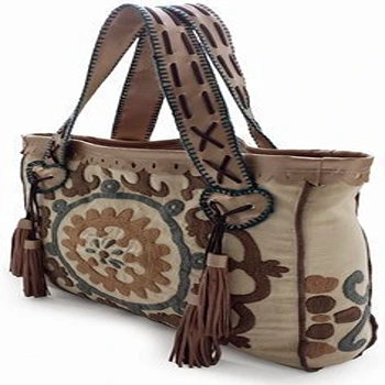 Luxurious Brown Original Embroidery Bag for Girls