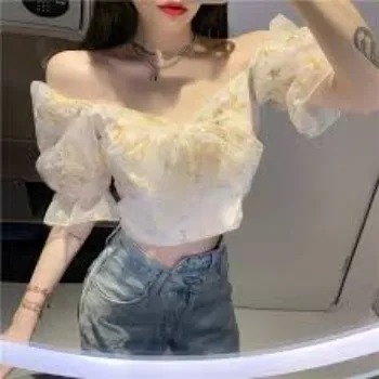 Unique Style White Fancy Top 