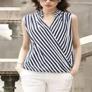 Fancy Blue & White Tops For Girls
