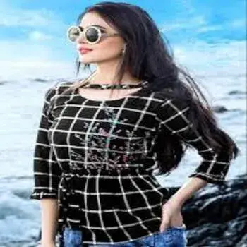 Black Color Fancy Tops For Girls
