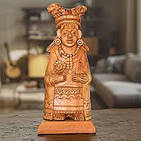 Novica Mayan Midwife Wood Statue 