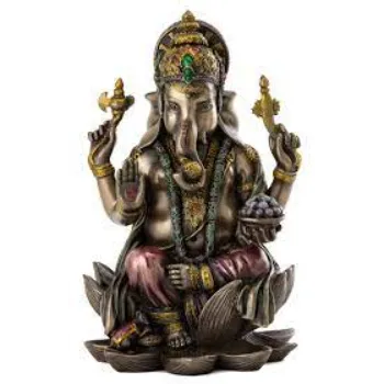 Ganesh Hindu Elephant God of Success Real Bronze Powder Cast Statue