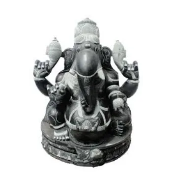 Black Carved Ganesh Statue