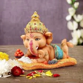 Tied Ribbons Ganesha Polyresin Ganesha Idol Statue