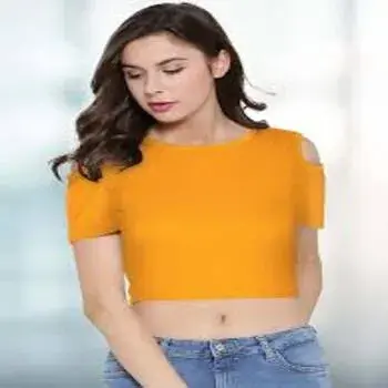 Solid Yellow Regular Top For Women 