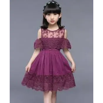 Girls Designer Wine Color Frocks