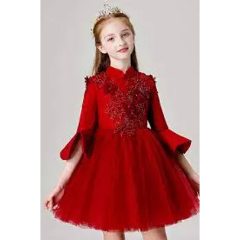 Girls Red Color Frocks