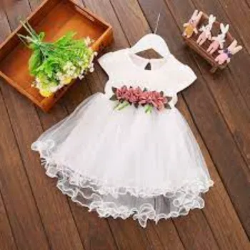 Girls White Color Frocks