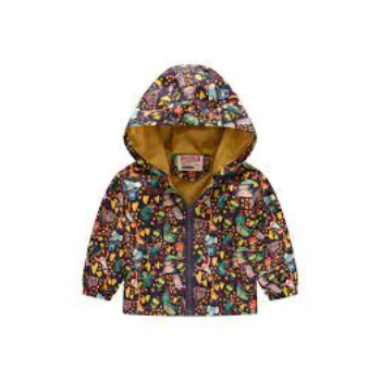 Girls Printed Hooded Jacket