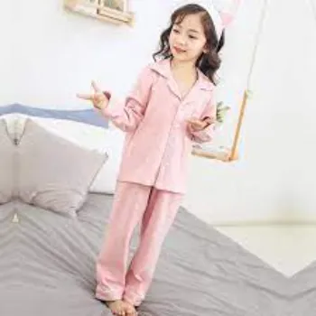 Girls Plain Silk Night Wear