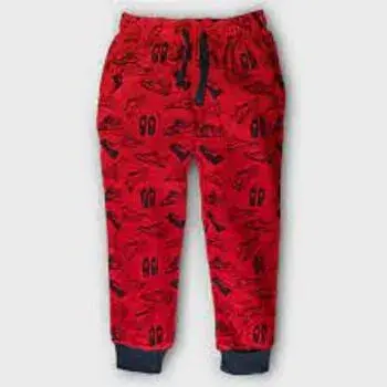 Red Printed Pajama For Girls