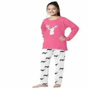 Deer Printed Girls Pajama 