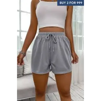 Girls Classic Grey Linen Shorts