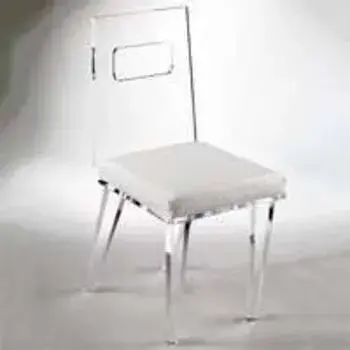 White Cushion Glass Chair