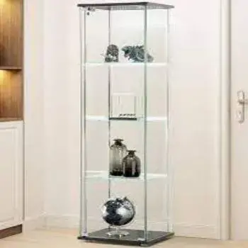 4-Shelf Glass Display Cupboard