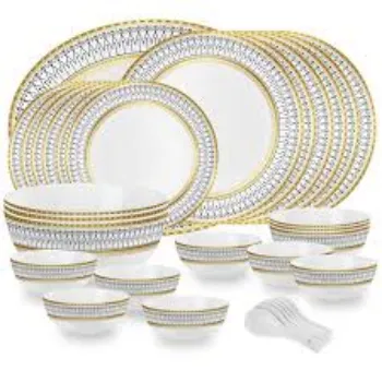 Glass Dinner Set White  Color