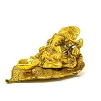  Golden Ganesha Plated Statue